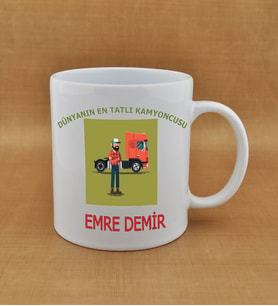 Kişiye Özel  Kamyoncu  Baskılı Kupa