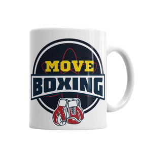 Move Boxing Logo Grande Cinza Kupa Bardak Porselen
