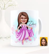 BK Gift Kişiye Özel Kız Çocuk Prenses Karikatürlü Beyaz Kupa Bardak - 1