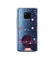 Space Girl Tasarım Süper Şeffaf Silikon Telefon Kılıfı Huawei Mate 20 Pro 