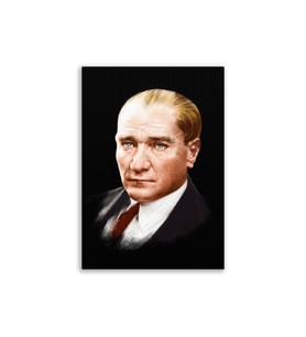 Atatürk Posteri Deri Kanvas Tablo 50x70cm