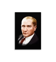 Atatürk Posteri Deri Kanvas Tablo 50x70cm