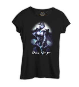Dota 2 - Drow Ranger Siyah Kadın Tshirt