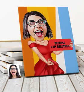 BK Gift Kişiye Özel Mesajlı Karikatür Kanvas Tablo 50x70cm 2