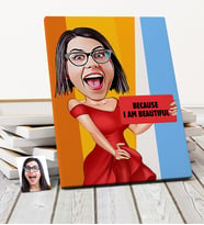 BK Gift Kişiye Özel Mesajlı Karikatür Kanvas Tablo 50x70cm 2
