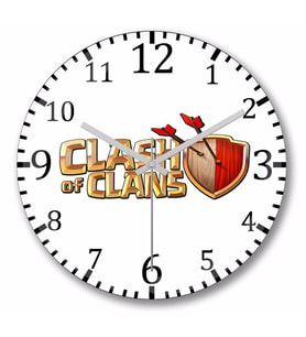 Clash Of Clans Duvar Saati Bombeli Gercek Cam