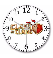Clash Of Clans Duvar Saati Bombeli Gercek Cam
