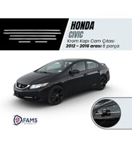 Honda Civic Krom Cam Çıtası 6 prç. 2012 Üzeri Paslanmaz Çelik