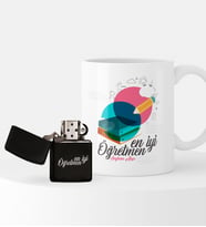 BK Gift Kişiye Özel Dünyanın En İyi Öğretmeni Temalı Çakmak ve Kupa Seti - 3