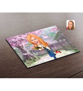 BK Gift Kişiye Özel Kadın Karikatürlü Ahşap Puzzle-13