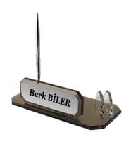Kişiye Özel Premium Tasarım Cam Masaüstü İsimlik Ofis İsimliği
