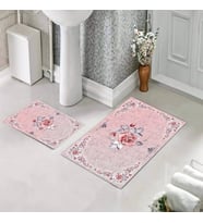 Banyo Halısı Ikili Klozet Takımı Kaymaz Tabanlı (60 xm x 100 cm + 40 cm x 60 cm) 