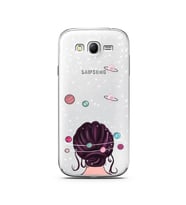Space Girl Tasarım Süper Şeffaf Silikon Telefon Kılıfı Samsung Grand Neo