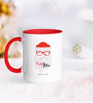 BK Gift Kişiye Özel Noel Baba Kırmızı Kupa ve Kar Tanesi Kolye-2 (Model 1)