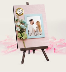 BK Gift Kişiye Özel Fotoğraflı Şovaleli Masa Saati  2
