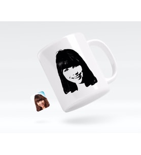 BK Gift Kişiye Özel Kadın Silüet Beyaz Kupa Bardak-1