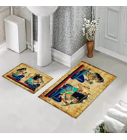 Banyo Halısı Ikili Klozet Takımı Kaymaz Tabanlı (60 xm x 100 cm + 40 cm x 60 cm) 