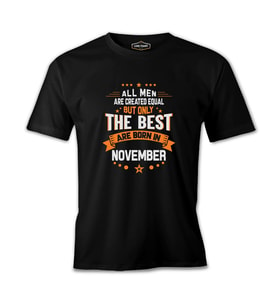 Burç - Born in November Best Siyah Erkek Tshirt