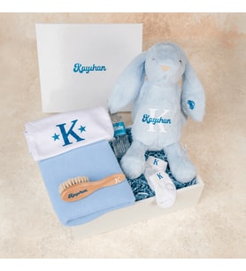 Hellobox Premium İsme Özel Erkek Bebek Hediyesi İsimli Zıbın - Peluş Doğum Hediyesi