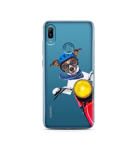 Motorcu Köpek Tasarımlı Süper Şeffaf Silikon Telefon Kılıfı Huawei Y6 Prime (201