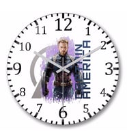 Avengers  Captain America  Duvar Saati Bombeli Gercek Cam