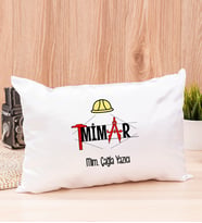 Mimar Dikdörtgen Saten Yastık (Beyaz)
