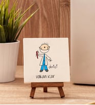 Diş Hekimi Karikatürü Taş Dekor