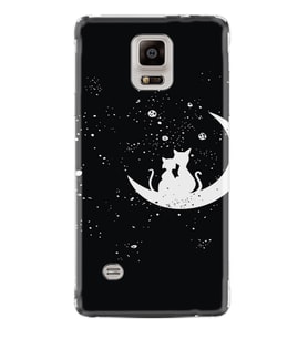 Kılıfland Samsung Galaxy Note 4 Kılıf Silikon Resimli Kapak Cat Of The Moon Stok 338