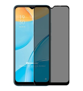 Microsonic Oppo A15s Privacy 5D Gizlilik Filtreli Cam Ekran Koruyucu Siyah