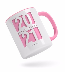 BK Gift Kişiye Özel 2024 Mutlu Yıllar Pembe Kupa Bardak-7