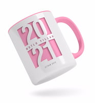 BK Gift Kişiye Özel 2024 Mutlu Yıllar Pembe Kupa Bardak-7