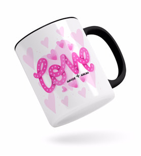 BK Gift Kişiye Özel Love Tasarımlı Siyah Kupa Bardak-6