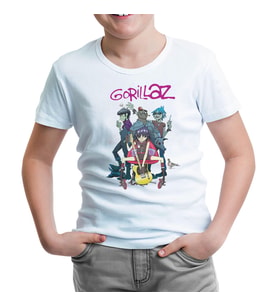 Gorillaz - Band Beyaz Çocuk Tshirt