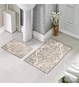 Banyo Halısı Ikili Klozet Takımı Kaymaz Tabanlı (60 xm x 100 cm + 40 cm x 60 cm) 