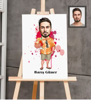 Kişiye Özel Erkek Karikatürlü  Ahşap Tablo 30x47 Model-10