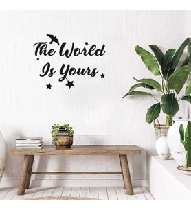 The World Is Yours Duvar Yazısı Sticker 60x40cm - Siyah