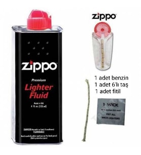 3'lü Set Zippo Benzini - Zippo Taşı - Zippo Fitili