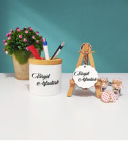 İsme Özel İsim Soyisim Yazılı Kalemlik ve Anahtarlık Seti
