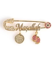Maşallah Yazılı Zirkon Taşlı Bebek Yaka İğnesi 25