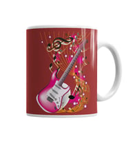 Music Müzik Gitar Kupa Bardak Porselen