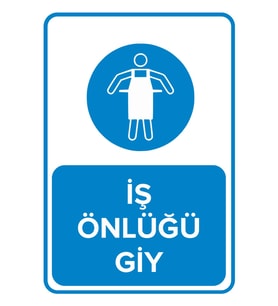 MIGNATIS - İş Önlüğünü Giy Levhası - Sac Malzeme 35x50cm