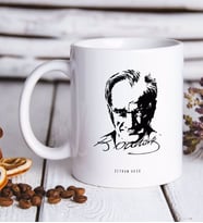BK Gift Kişiye Özel Atatürk Temalı Beyaz Kupa Bardak-13