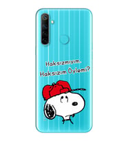 Snoopy Tasarımlı Süper Şeffaf Silikon Telefon Kılıfı Oppo Realmi 6i