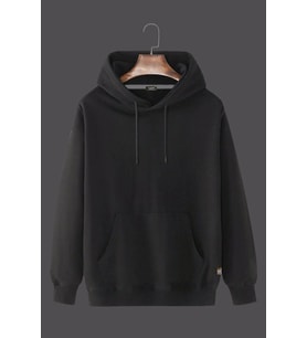 Erkek Kapüşonlu Uzun Kollu Kanguru Cepli Sweatshirt 20Y-5200322 Siyah
