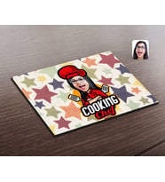 BK Gift Kişiye Özel Kadın Chef Karikatürlü Ahşap Puzzle-11
