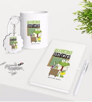 BK Gift Kişiye Özel Fen Bilimleri Öğretmeni Kupa Anahtarlık Beyaz Defter Kalem Hediye Seti-2 (Model 1)