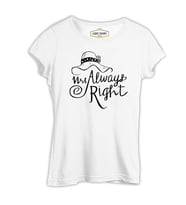 Mrs. Always Right Şapka Beyaz Kadın Tshirt