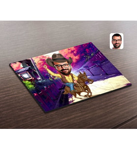BK Gift Kişiye Özel Kovboy Karikatürlü Ahşap Puzzle-2