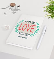BK Gift Kişiye Özel Sevgililer Günü Beyaz Defter Kalem Seti-58
