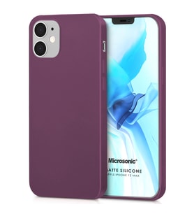 Microsonic Matte Silicone Apple iPhone 12 Mini Kılıf Mor